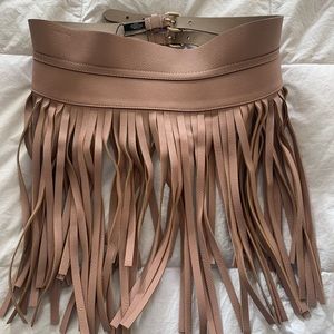 BCBG Fringed Beige Belt Size M